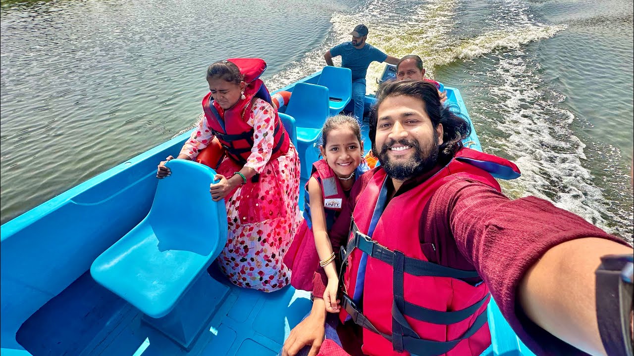 लयच भेकडी बायको भेटली 😜पाण्यात बोट उलटी झाली असती 😱