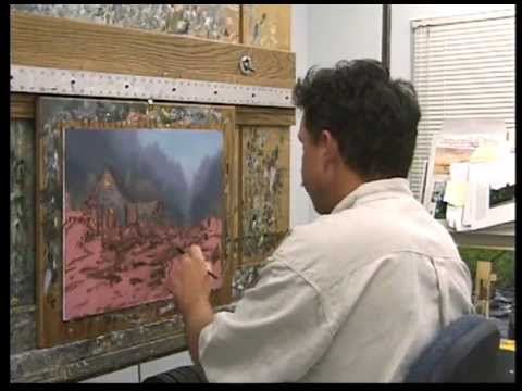 Twilight Cottage Thomas Kinkade Paints In His Studio Youtube