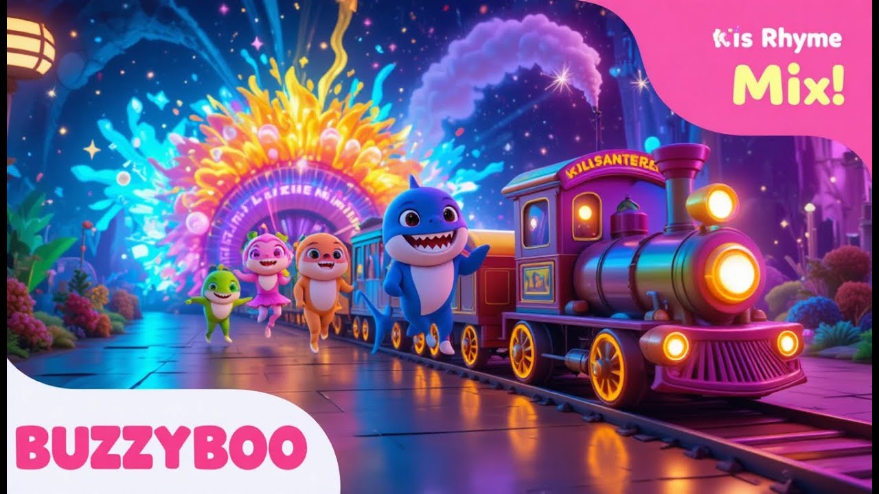 Choo Choo Train + Baby Shark Family + Magical Fruit Party  | 3D Colorful Kids Songs Compilation