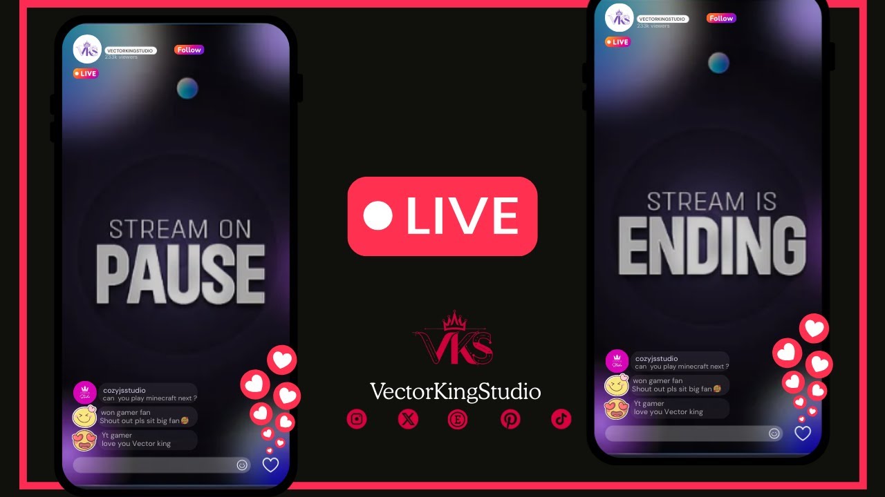 Cosmic Glow Animated TikTok Stream Overlay Package, TikTok Overlays ...
