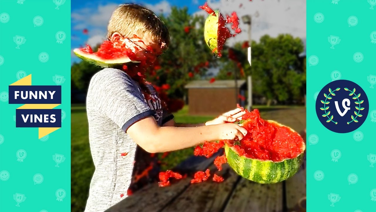 messy bun TRY NOT to LAUGH or GRIN - EXPLODING WATERMELON CHALLENGE Compilation | Funny Vines Videos