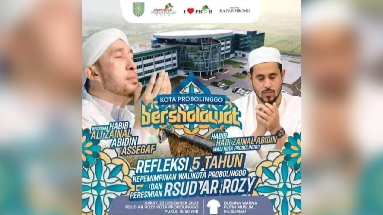AZZAHIR BERSHOLAWAT dalam rangka Safari Maulid di Halaman Ar Rozy Probolinggo, 22 Des 2023