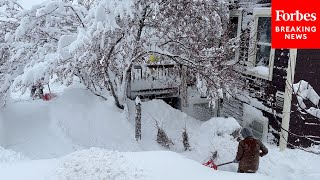 Truckee, California, Is Hit With Massive Snowfall Due To Winter Blizzard