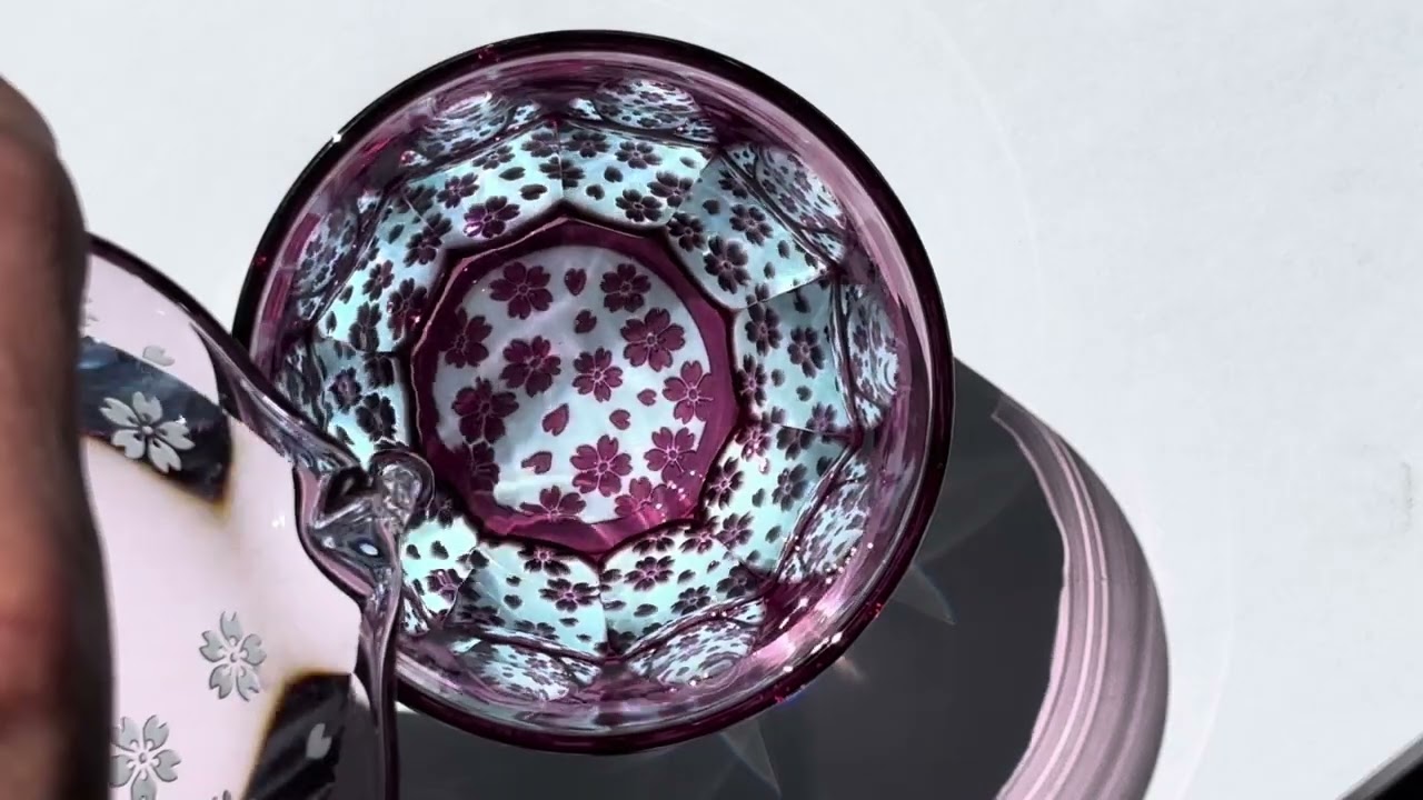 桜が咲く江戸切子に新作】砂切子サクラサク～舞う～ 2024年東京の桜の