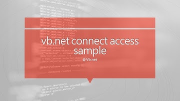 VB.net connect microsoft access database sample