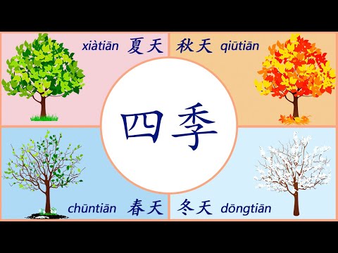 Учим времена года на китайском / seasons in Chinese / 学习四季