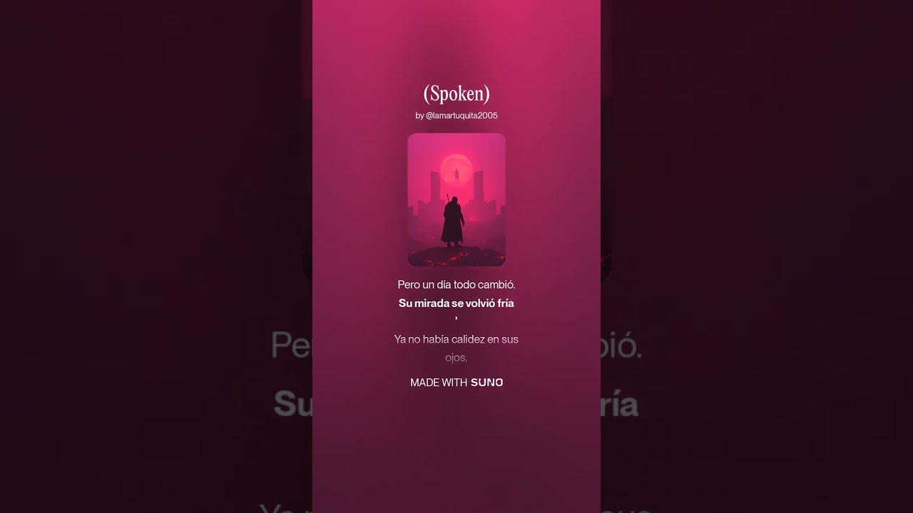 La canción que cuenta la historia de un ser que se condenó así mismo, | Se sacrificó por mi