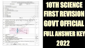 10TH SCIENCE FIRST REVISION TEST GOVT OFFICIAL FULL ANSWER KEY 💯