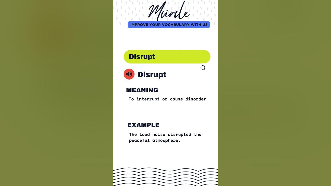 Meaning of word disrupt shortvideo english learning youtube