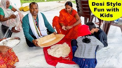 देसी स्टाइल में बच्चो के साथ मस्ती fun with kids अपना अमेरिका USA to INDIA vlog #87