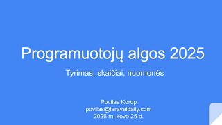 Kiek Lietuvoje Uždirba Programuotojai? 2025 M. Kovas