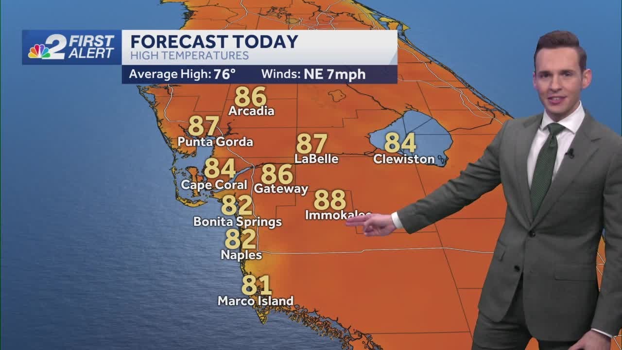 Warm and humid Tuesday with a few spotty showers - YouTube
