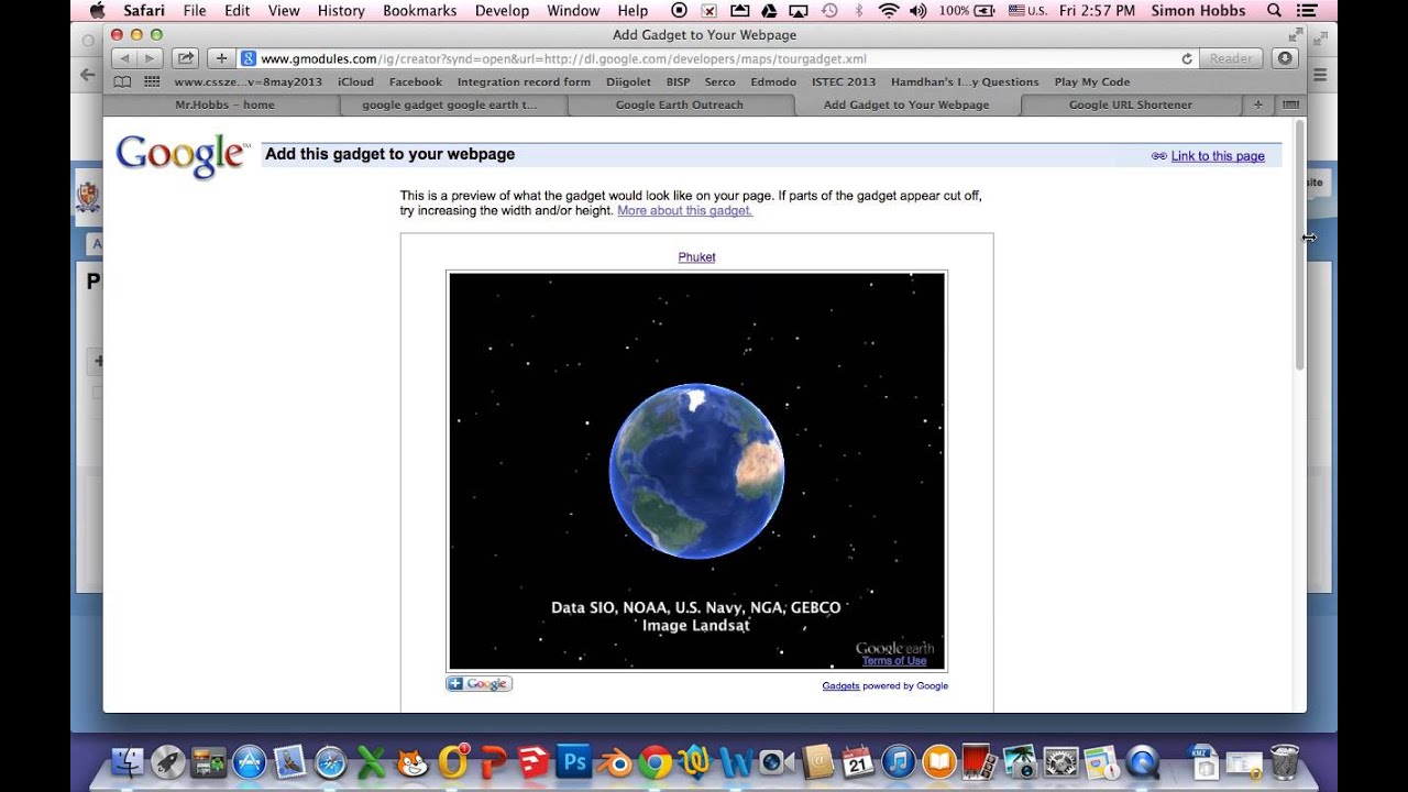 Embed Google Earth Tour to Blog