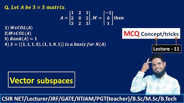 MCQ 10 column space, Row space, rank and nullity based question #important_question #linear_algebra
