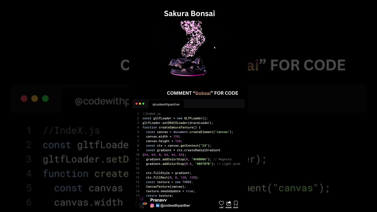 🌸 Sakura Bonsai | Calm Nature Visual | Interactive Animation | HTML | CSS | JAVASCRIPT 