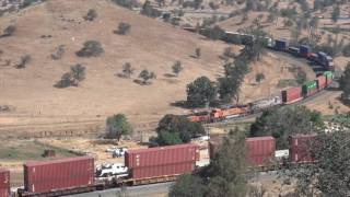 Tehachapi Loop June 2016 - BNSF, UP, Grain, Intermodal