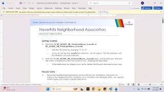 Shelly Cashman Access 365 | Module 5: SAM Project B Haverhills Neighborhood Association