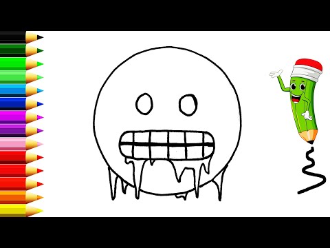 Cold Face Emoji Drawing And Coloring Tutorial With Color Pencil