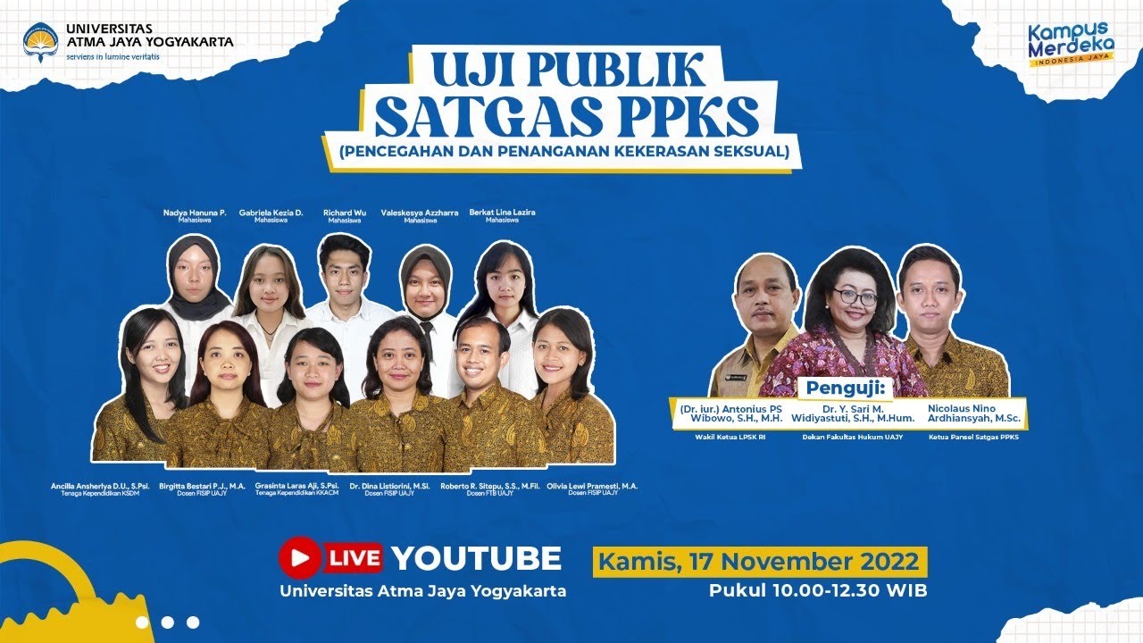 Uji Publik Satgas PPKS Universitas Atma Jaya Yogyakarta - YouTube