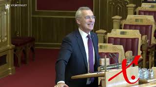©Stortinget Spørretimen m/Stoltenberg onsdag 14. oktober 2026 kl. 10:00