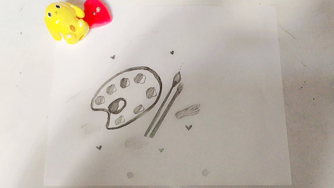 How to draw a colour plate and brush in shade |step by step|with full tutorial 