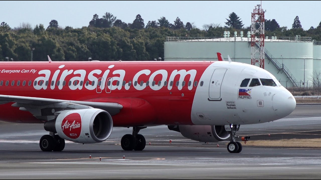 Philippines AirAsia Airbus A320-200 RP-C8950 Landing and Takeoff ...