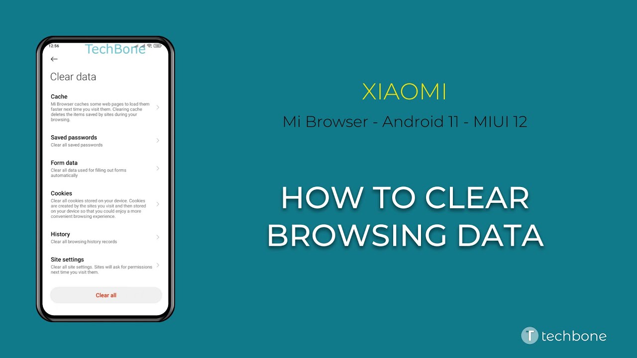 How to Clear Browsing data - Xiaomi Mi Browser [Android 11 - MIUI 12]