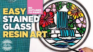 SO EASY! Stunning Stained Glass Epoxy Resin Art! 🤩 No painting outlines!