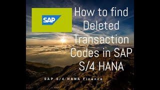 How to Find Deleted Transaction Codes in SAP S/4HANA | Quick Method