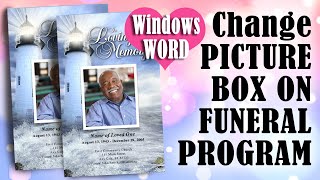 Change the Front Cover Photo Box Shape - Funeral Program Template