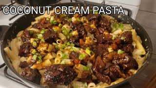 How to make Coconut Cream Pasta With Stew Beef nice recipe to start the New Year
