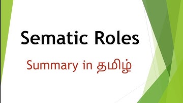 #sematic roles in #language and #linguistics in #tamil #summary in #english #pg #net #set #sem #msu