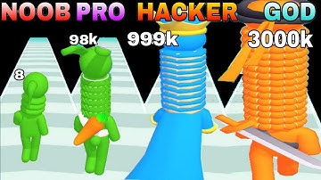 NOOB VS PRO VS HACKER VS GOD in Long Neck Run 3D The Most player