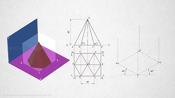 Isometric view of Hexagonal Pyramid | Engineering Graphics | Benchmark Engineering