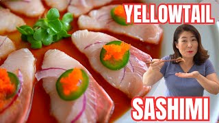 Mouthwatering sashimi appetizer recipe that melts in your mouth like butter! EASY Gourmet Recipe 방어회 How To Make Hamachi Yellowtail Sushi