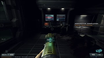 Doom 3 BFG Edition Gameplay but with the Classic Doom pose.