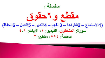 مقطع و6 حقوق (سورة المنافقون الفيديو ١ الآيات: ١-٤) (في المصحف صفحة ٥٥٤ مقطع ٢)