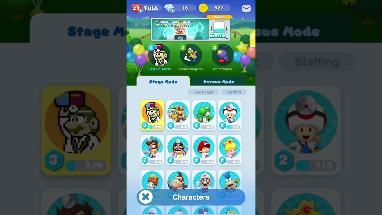 Dr Mario World All My Characters