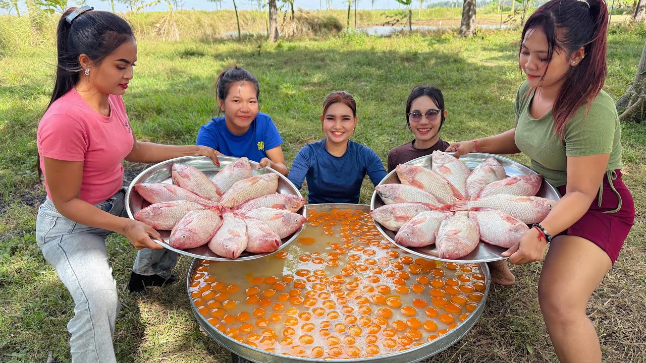 Cooking red fish with fresh egg recipe in my countryside recipe - Amazing cooking