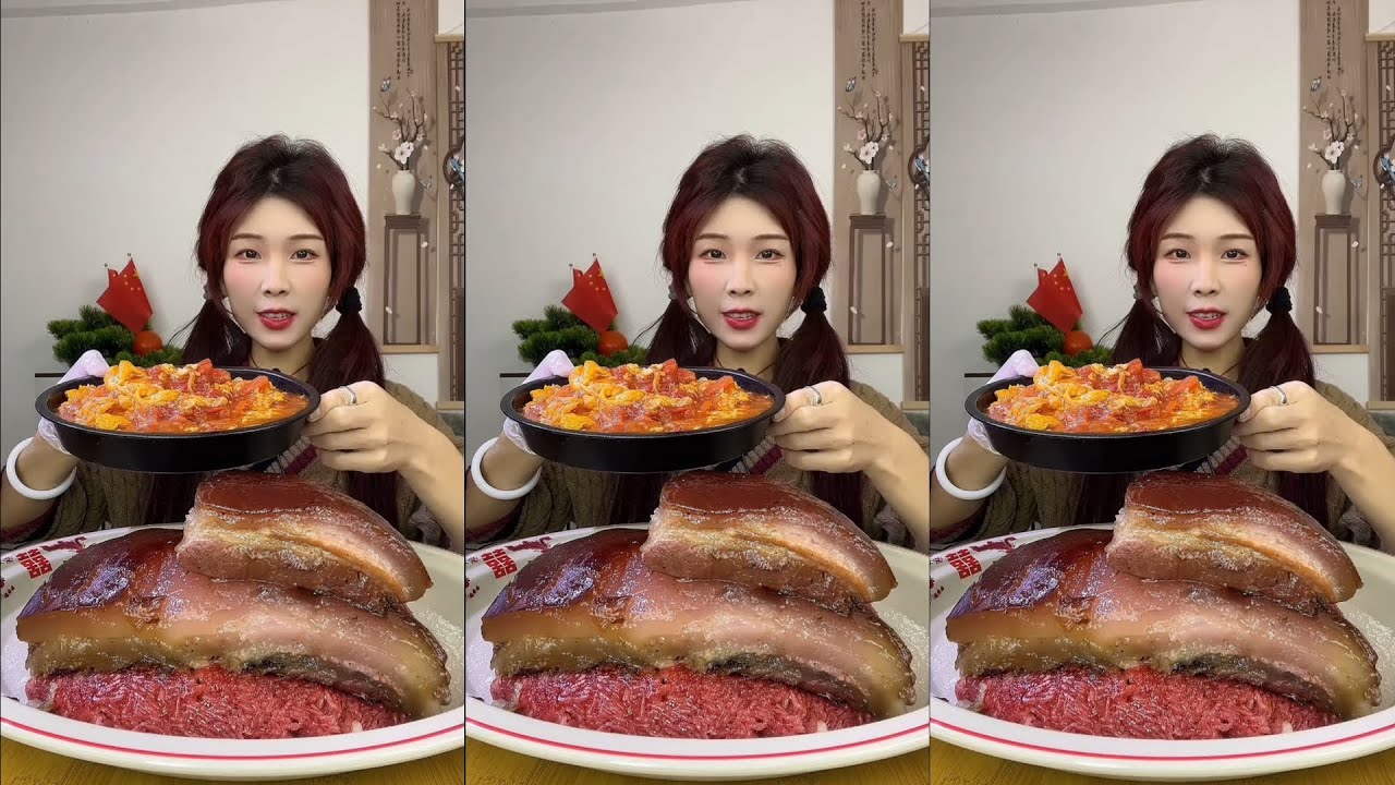[ASMR][MUKBANG] CHINESE FOOD |CRYSTAL BACON PORK BELLY ‌ CURED MEAT EATING SHOW| 중국 삼겹살 먹방 훈제 삼겹살