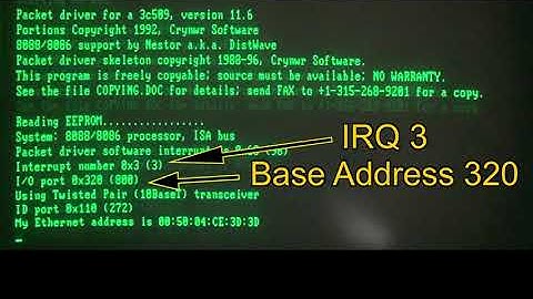 Compaq Portable I boot with Network 3COM Etherlink III 3C509