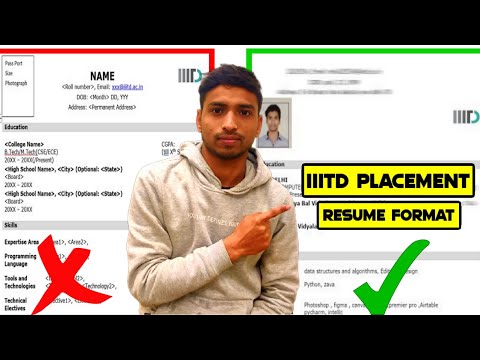 HOW TO FILL IIITD RESUME FOR PLACEMENT AND INTERENSHIP IN 2022