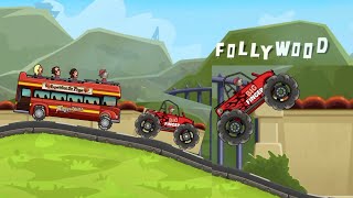 Big Tourist Bus Driving Simulator Vs Big Monster finger in Hill Climb Racing screenshot 1