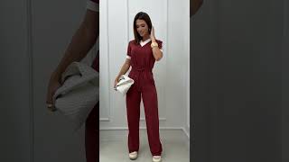 Vídeo do produto Conjunto Moletinho Casual com Listras Laterais Vinho