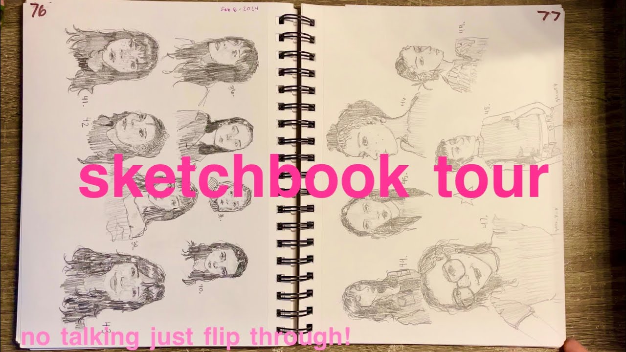 sketchbook tour 2024| sketchbook flip through no talking | mixed media ...
