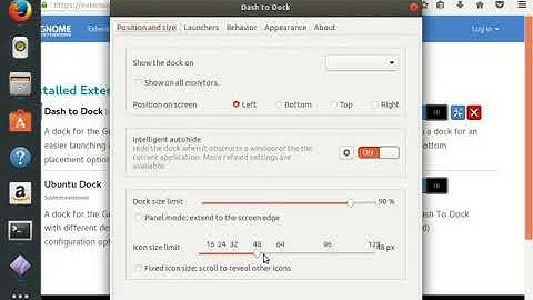 Ubuntu Dock and Dash to Dock settings