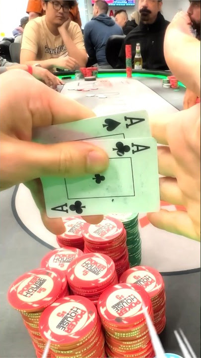 THE BEST HAND IN POKER!! ALL-IN w/ POCKET ACES!! #shorts #poker