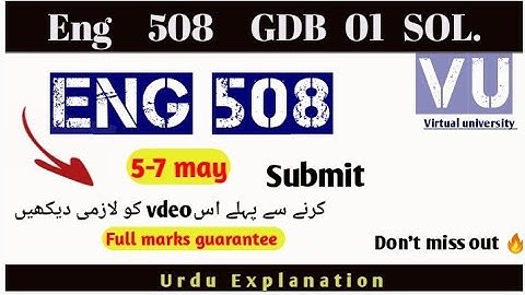 Eng508 GDB 01 | solution 2025|VU| |Eng508 #rslearningzone508GDBbyRSLearningZone