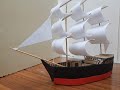 طريقة صنع سفينة جميلة من الكرتون .. How to make a boat models  sailboat out of cardboard