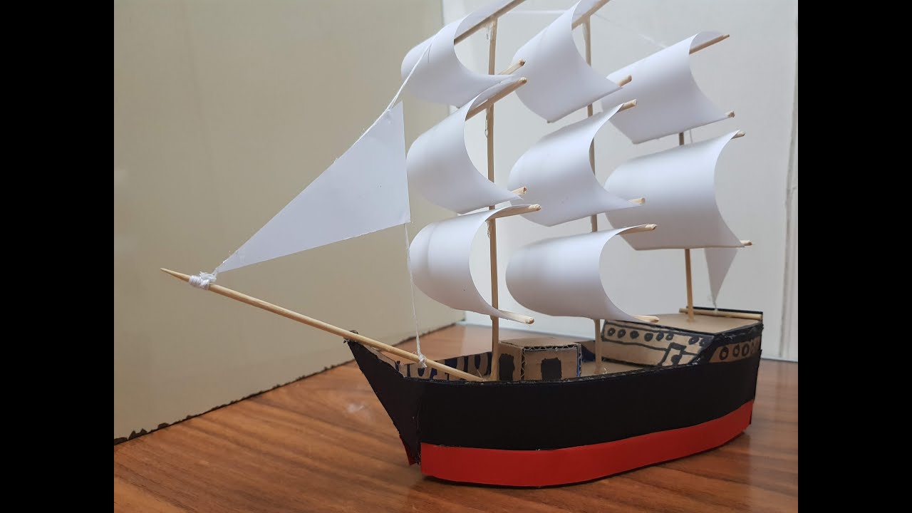 cardboard model sailboat